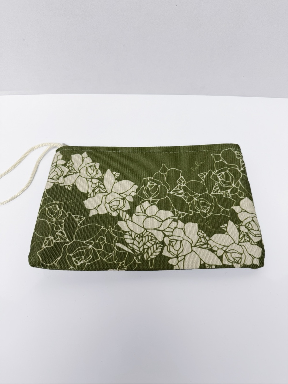 Lola by Simply Sisters - Green and Cream Rose Print Pouch